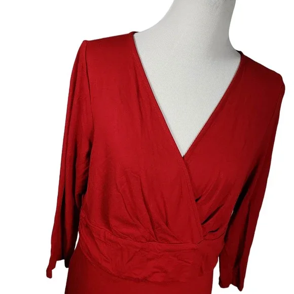 Talbots Women's size Large Red Long Sleeve Dress AS IS - Picture 6 of 8